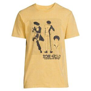NEW Cowboy Bebop Men’s Mineral Wash T-Shirt Lemon Grass Medium 38/40